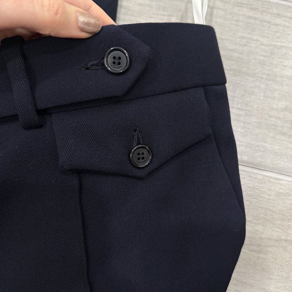 Celine Wool Tapered Ankle Trouser Dress Pants in Navy Blue US Women's Size 6 - Picture 8 of 16